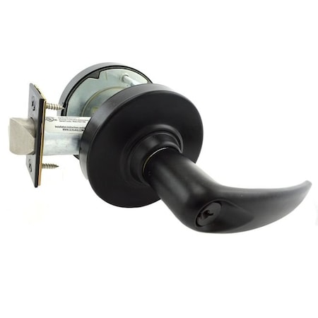 Schlage Commercial Storeroom Athens Lever C Keyway, 2-3/4" Deadlatch, ANSI Strike Matte Black ALX80PATH622